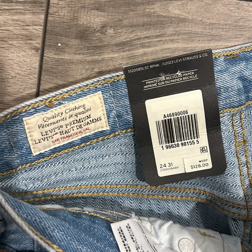 NWT LEVI'S Blue 501 ‘81 Jeans Linear Motion size 25x31 - Picture 8 of 10